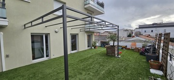 Pergola acier thermolaqué avec filins inox