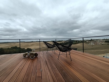 Structure métal et bois avec garde-corps inox