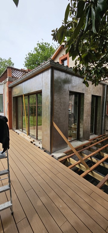 Terrasse méditerranéenne en acier corten - Aucamville