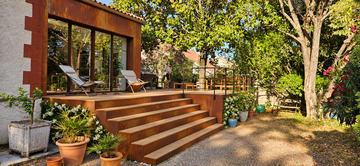 Terrasse méditerranéenne en acier corten - Aucamville