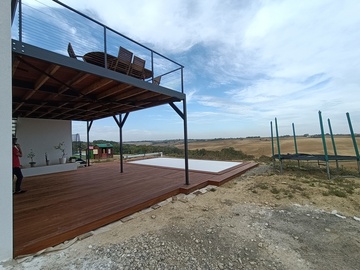 Terrasse acier + garde-corps