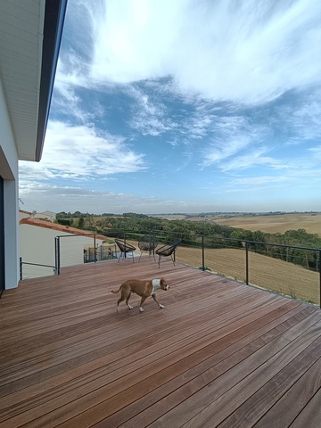Terrasse acier bois exotique